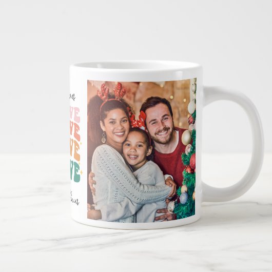 サンタク信じロースのレトロChristmas 2の写真 ジャンボコーヒーマグカップ (右)