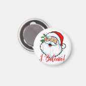 サンタク信じロースTシャツのクリスマスおもしろいHに マグネット (正面/裏面)