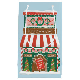 サンタク図解入りの、写真付きのショップクリスマス スモールペーパーバッグ