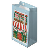 サンタク図解入りの、写真付きのショップクリスマス スモールペーパーバッグ (正面アングル)