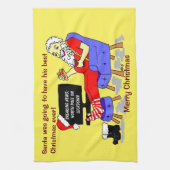 サンタク最高のリスマスエバーおもしろいマンガ キッチンタオル (縦)