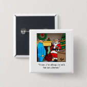 サンタク笑わされるリスマスユーモアのボタン 缶バッジ (正面&裏面)