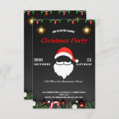 サンタク笑わされるリスマス招待状フェスティバル&おもしろい 招待状 (正面/裏面)