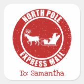 サンタク表現リスマスからの贈り物 スクエアシール (正面)