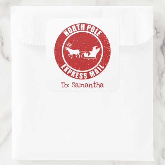 サンタク表現リスマスからの贈り物 スクエアシール (バッグ)