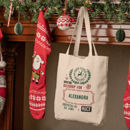 サンタク表現リ(名前をカスタムする)クリスマス トートバッグ