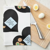 サンタク親愛ッキーでおもちゃブラックハート キッチンタオル (四つ折り)