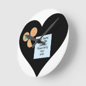 サンタク親愛ッキーでおもちゃブラックハート ラウンド壁時計 (傾斜)