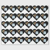 サンタク親愛ッキーでおもちゃブラックハート ラッピングペーパー (フラット)