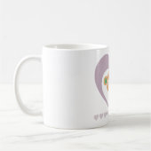 サンタク親愛ッキーでおもちゃ紫のハート コーヒーマグカップ (左)