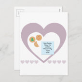 サンタク親愛ッキーでおもちゃ紫のハート シーズンポストカード (正面/裏面)