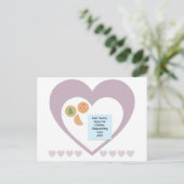 サンタク親愛ッキーでおもちゃ紫のハート シーズンポストカード (スタンド正面)