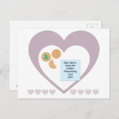 サンタク親愛ッキーでおもちゃ紫のハート シーズンポストカード (正面/裏面)