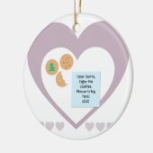 サンタク親愛ッキーでおもちゃ紫のハート セラミックオーナメント (左)