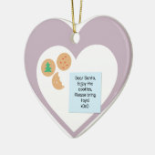 サンタク親愛ッキーでおもちゃ紫のハート セラミックオーナメント (左)