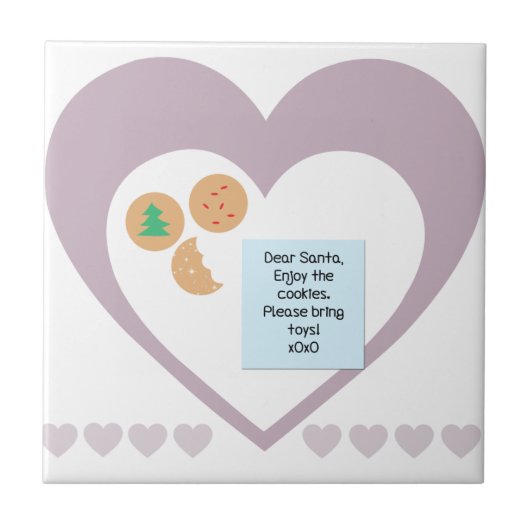 サンタク親愛ッキーでおもちゃ紫のハート タイル (正面)