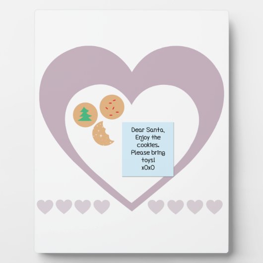 サンタク親愛ッキーでおもちゃ紫のハート フォトプラーク (正面)