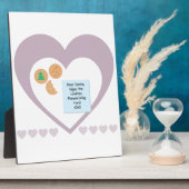 サンタク親愛ッキーでおもちゃ紫のハート フォトプラーク (側面)