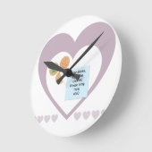 サンタク親愛ッキーでおもちゃ紫のハート ラウンド壁時計 (傾斜)