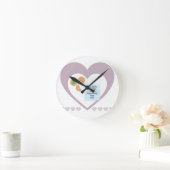 サンタク親愛ッキーでおもちゃ紫のハート ラウンド壁時計 (ホーム)