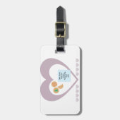 サンタク親愛ッキーでおもちゃ紫のハート ラゲッジタグ (正面縦)