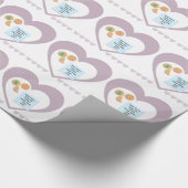 サンタク親愛ッキーでおもちゃ紫のハート ラッピングペーパー (角)