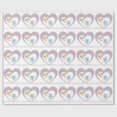 サンタク親愛ッキーでおもちゃ紫のハート ラッピングペーパー (フラット)