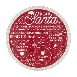 サンタク親愛ッキー&ミルクラウンドトレイホワイト文字1 カッティングボード