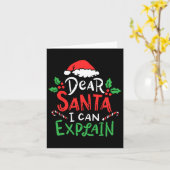 サンタク親愛ラを説明できるクリスマスおもしろいサンタ カード (黄色い花)
