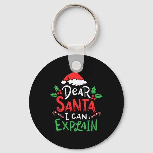 サンタク親愛ラを説明できるクリスマスおもしろいサンタ キーホルダー (正面)
