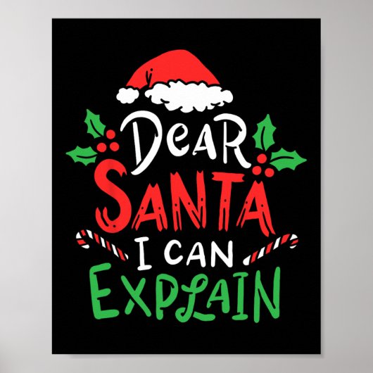 サンタク親愛ラを説明できるクリスマスおもしろいサンタ ポスター (正面)