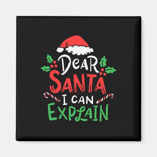 サンタク親愛ラを説明できるクリスマスおもしろいサンタ マグネット (正面)