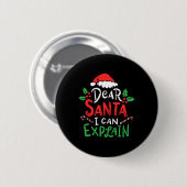 サンタク親愛ラを説明できるクリスマスおもしろいサンタ 缶バッジ (正面&裏面)