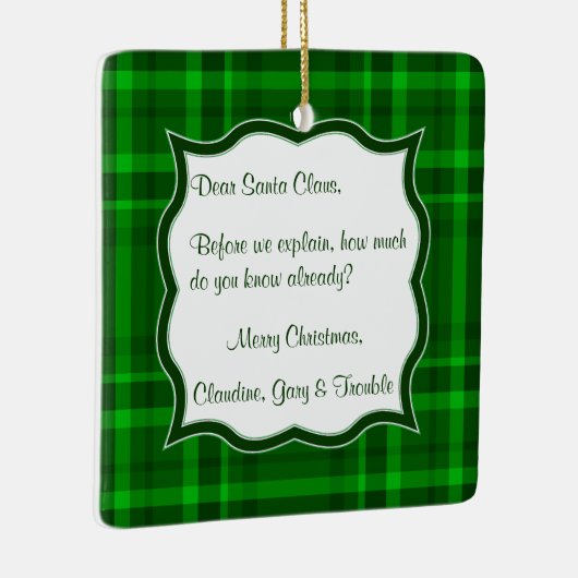 サンタク親愛ラクレタークリスマスススススクエアオーナメント セラミックオーナメント (右)