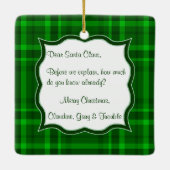 サンタク親愛ラクレタークリスマスススススクエアオーナメント セラミックオーナメント (裏面)