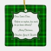 サンタク親愛ラクレタークリスマスススススクエアオーナメント セラミックオーナメント (正面)