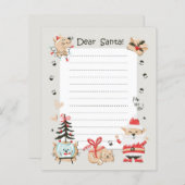サンタク親愛リスマスの猫たちサンタへの手紙 (正面/裏面)