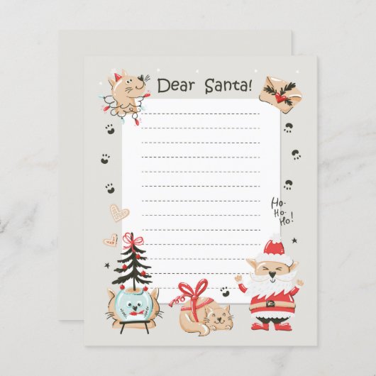 サンタク親愛リスマスの猫たちサンタへの手紙 (正面/裏面)