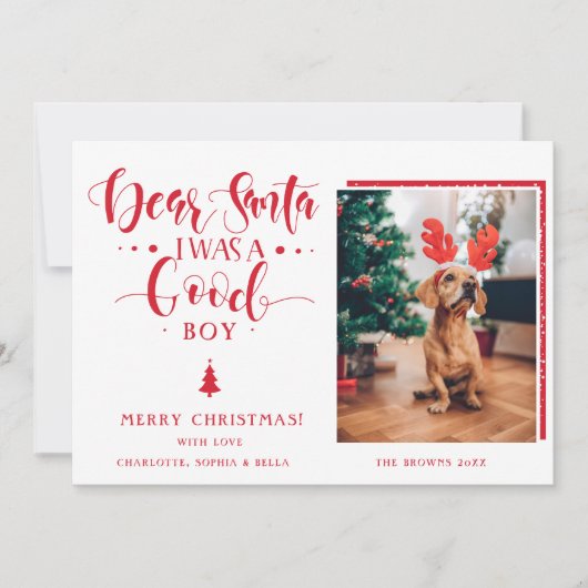 サンタク親愛リスマスボーイ | ガールドッグカスタム写真 シーズンカード (正面)