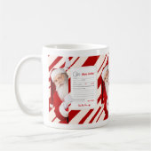 サンタク親愛リスマスレターレッドキャンディストライプジョグ コーヒーマグカップ (左)
