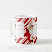 サンタク親愛リスマスレターレッドキャンディストライプジョグ コーヒーマグカップ (正面左)