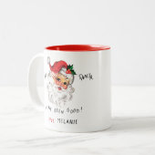 サンタク親愛リパーソナライズされたスマグ ツートーンマグカップ (正面左)