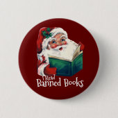 サンタク読ロー禁止の本 缶バッジ (正面)