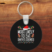 サンタク食べッキーファミリークリスマスに最も近い キーホルダー (正面)