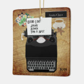 サンタグッドリストヴィンテージタイプライターChristmas Cer セラミックオーナメント (左)