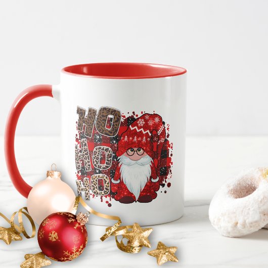 サンタグノームヒョウ柄 Ho Ho Ho クリスマス マグカップ