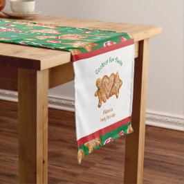 サンタグリーンのクリスマスクッキー ショートテーブルランナー