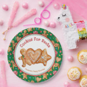 サンタグリーンのクリスマスクッキー ペーパープレート (パーティー)