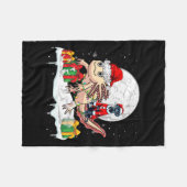 サンタグレートダーンライディングアクソロトルクリスマスオーナーキ フリースブランケット (正面(横))