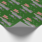 サンタグレートラックと馬トレーラークリスマス ラッピングペーパー (角)
